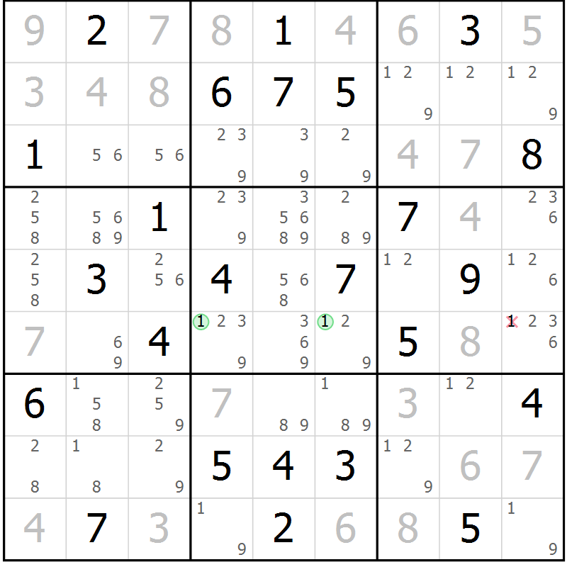 Position des candidats pour la solution de la Gr 31 page 34 du magazine de sudoku Maestro n° 101