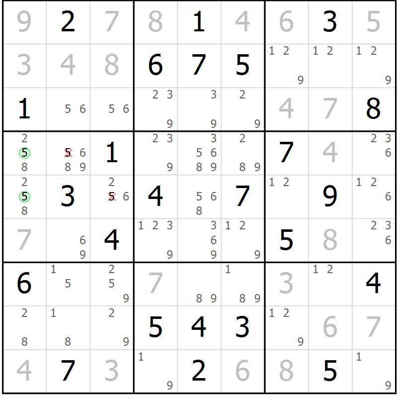 Position des candidats pour la solution de la Gr 31 page 34 du magazine de sudoku Maestro n° 101