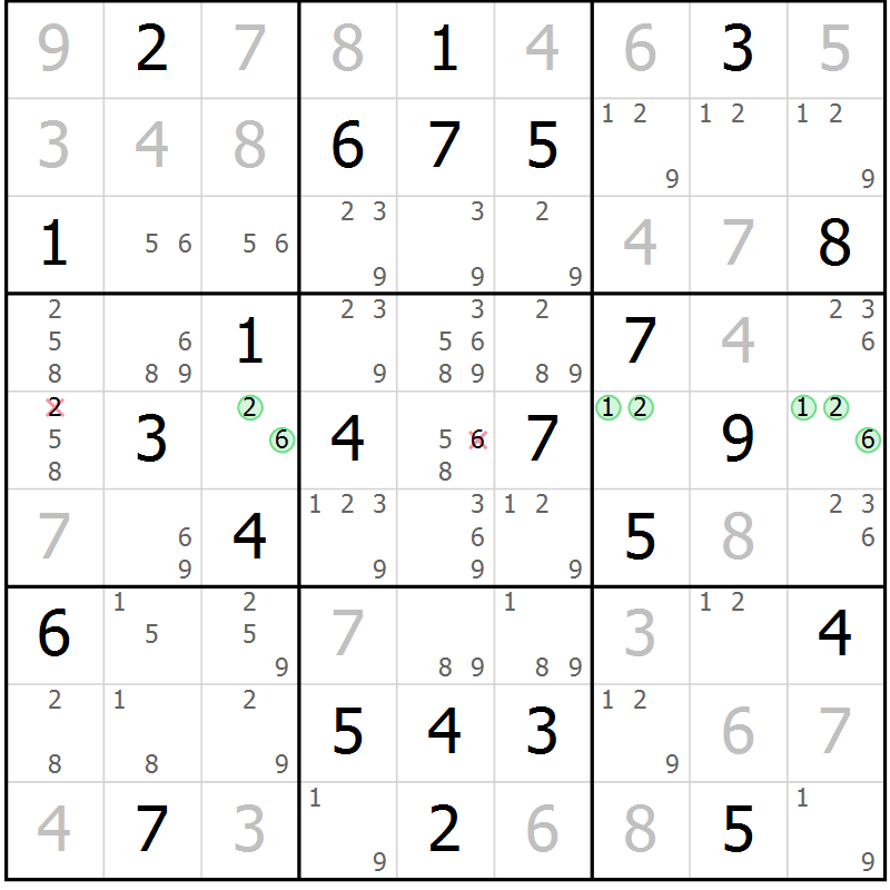 Position des candidats pour la solution de la Gr 31 page 34 du magazine de sudoku Maestro n° 101