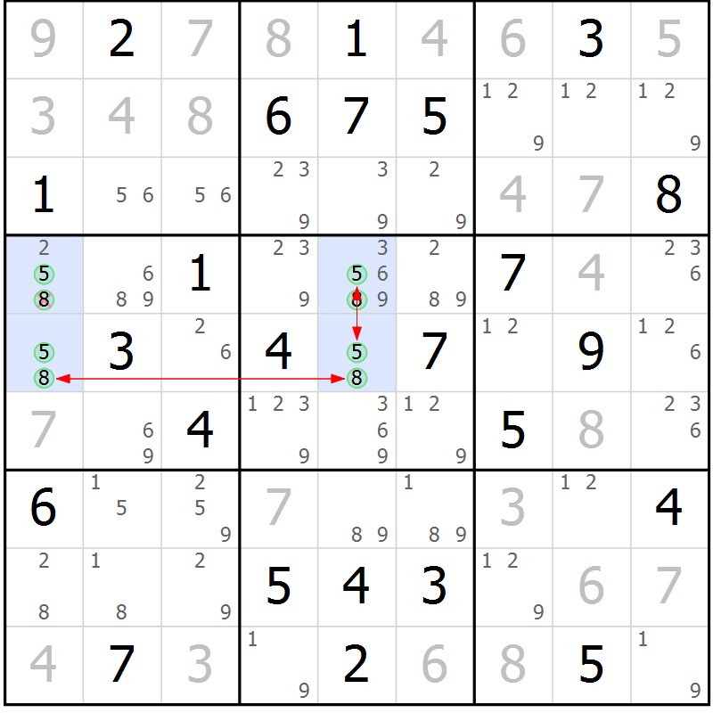Position des candidats pour la solution de la Gr 31 page 34 du magazine de sudoku Maestro n° 101