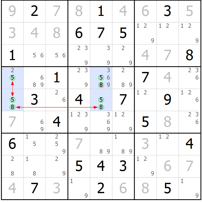 Position des candidats pour la solution de la Gr 31 page 34 du magazine de sudoku Maestro n° 101