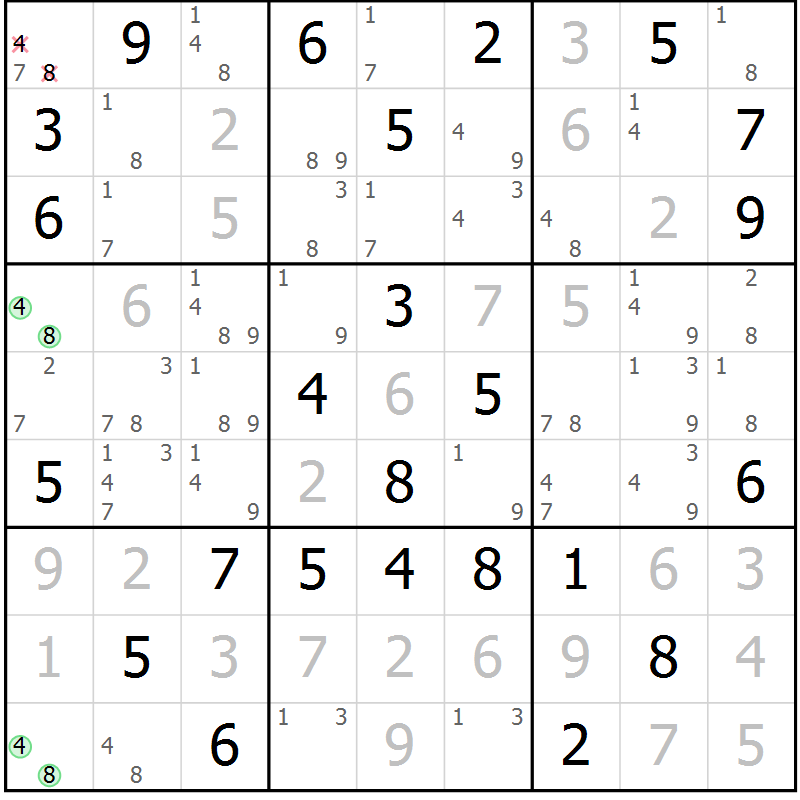 Position des candidats pour la solution de la Gr 34 page 37 du magazine de sudoku Maestro n° 101
