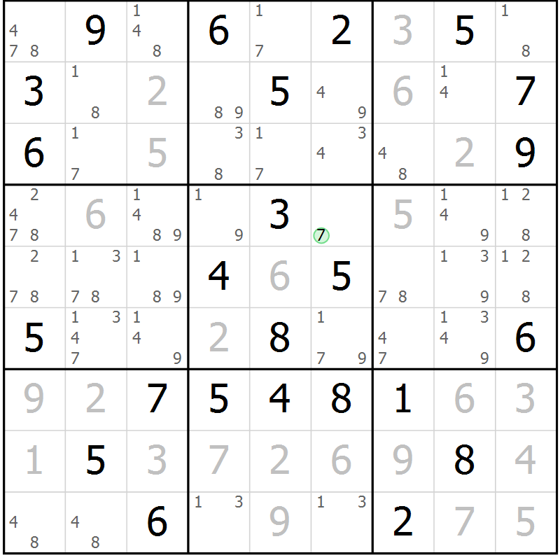 Position des candidats pour la solution de la Gr 34 page 37 du magazine de sudoku Maestro n° 101