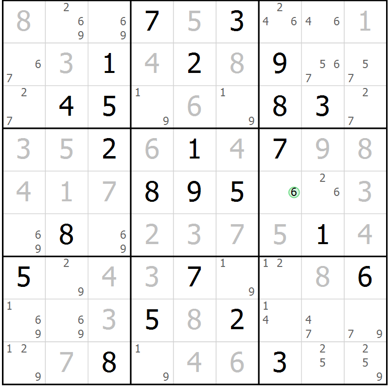 Position des candidats pour la solution de la Gr 35 page 38 du magazine de sudoku Maestro n° 101