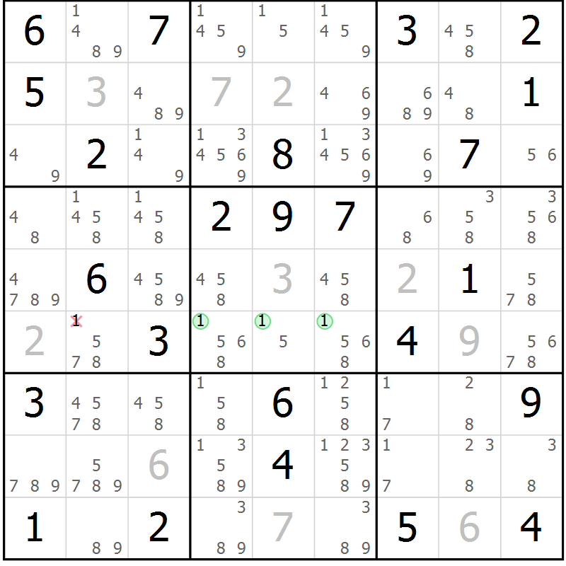 Position des candidats pour la solution de la Gr 37 page 40 du magazine de sudoku Maestro n° 101