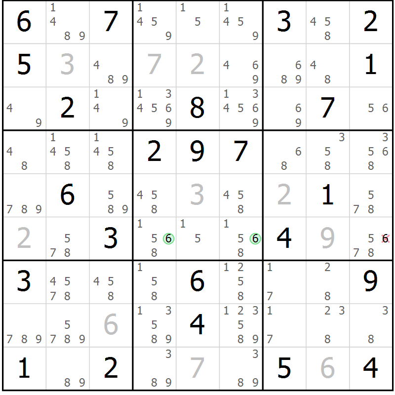 Position des candidats pour la solution de la Gr 37 page 40 du magazine de sudoku Maestro n° 101