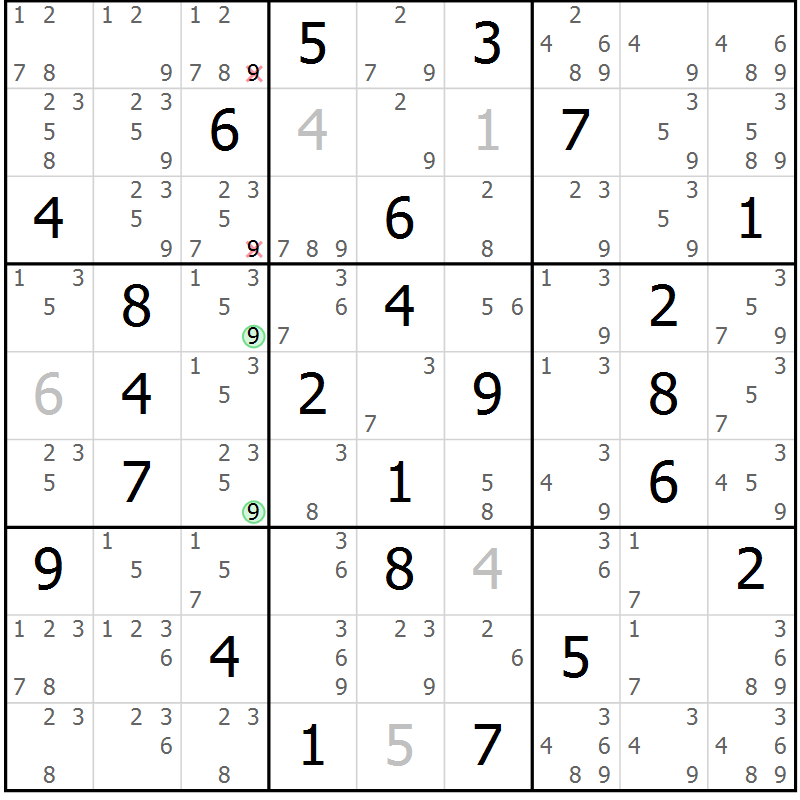 Position des candidats pour la solution de la Gr 38 page 41 du magazine de sudoku Maestro n° 101