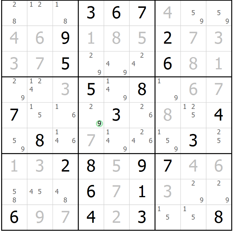 Position des candidats pour la solution de la Gr 4 page 7 du magazine de sudoku Maestro n° 101