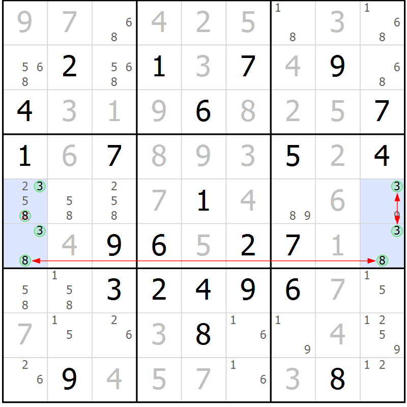 Position des candidats pour la solution de la Gr 41 page 44 du magazine de sudoku Maestro n° 101