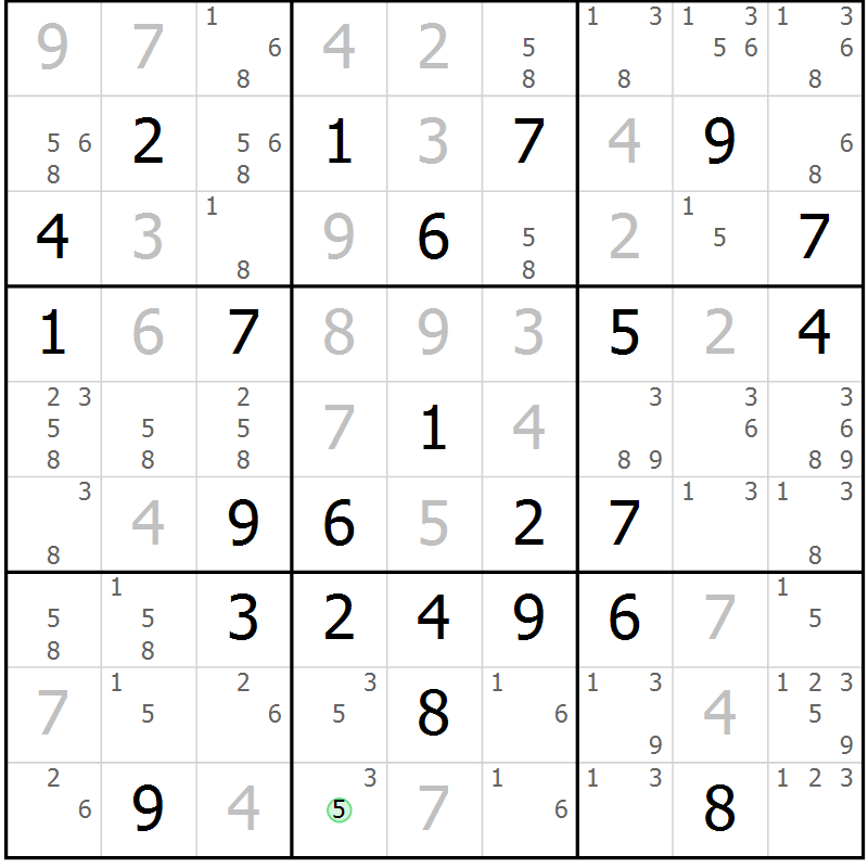 Position des candidats pour la solution de la Gr 41 page 44 du magazine de sudoku Maestro n° 101
