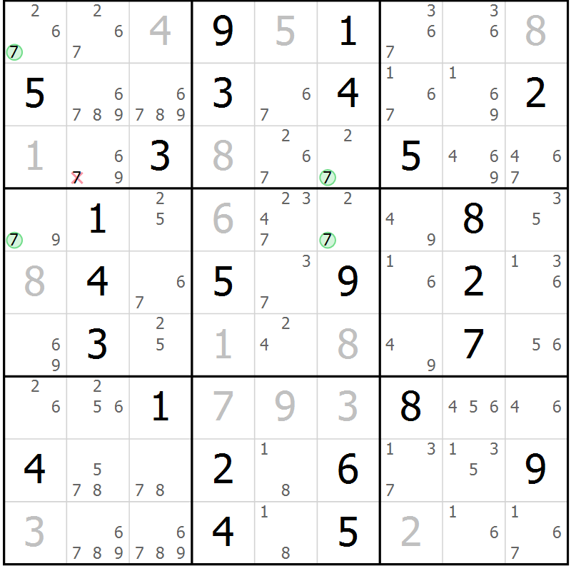 Position des candidats pour la solution de la Gr 53 page 56 du magazine de sudoku Maestro n° 101
