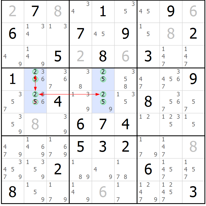 Position des candidats pour la solution de la Gr 62 page 65 du magazine de sudoku Maestro n° 101