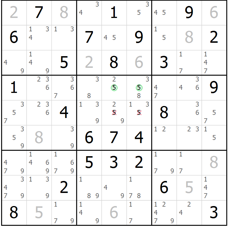 Position des candidats pour la solution de la Gr 62 page 65 du magazine de sudoku Maestro n° 101