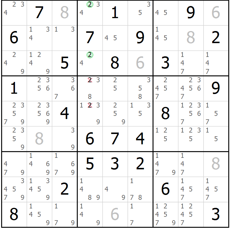 Position des candidats pour la solution de la Gr 62 page 65 du magazine de sudoku Maestro n° 101