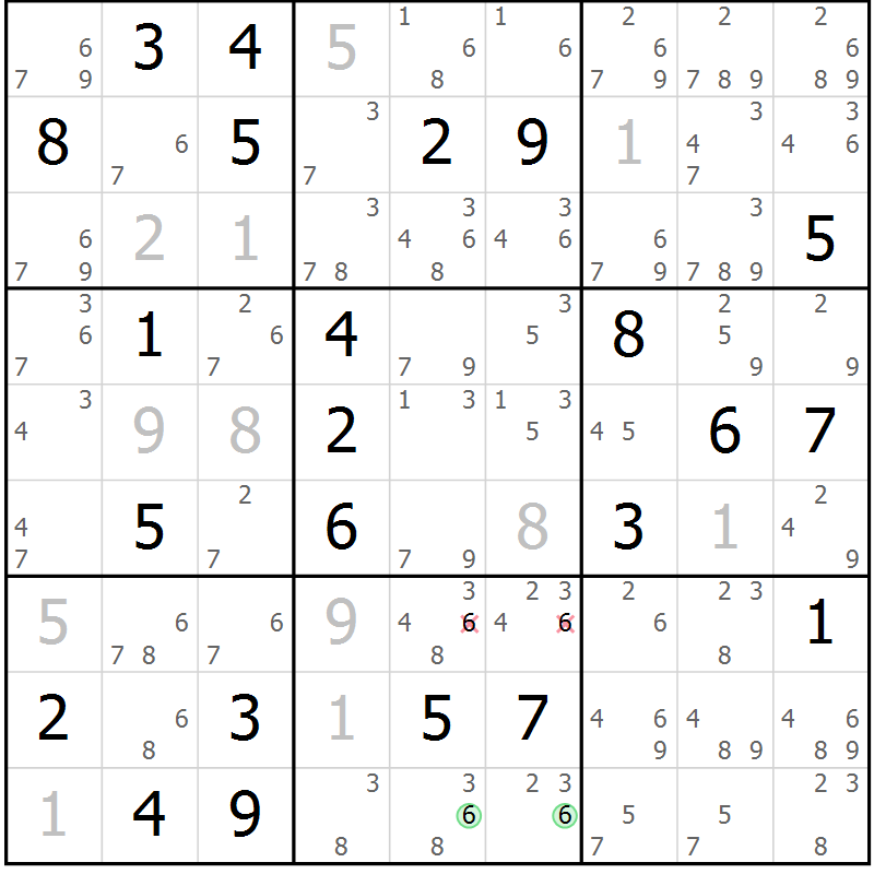Position des candidats pour la solution de la Gr 71 page 74 du magazine de sudoku Maestro n° 101