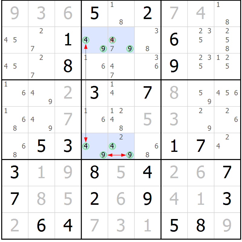 Position des candidats pour la solution de la Gr 11 page 14 du magazine de sudoku Maestro n° 102