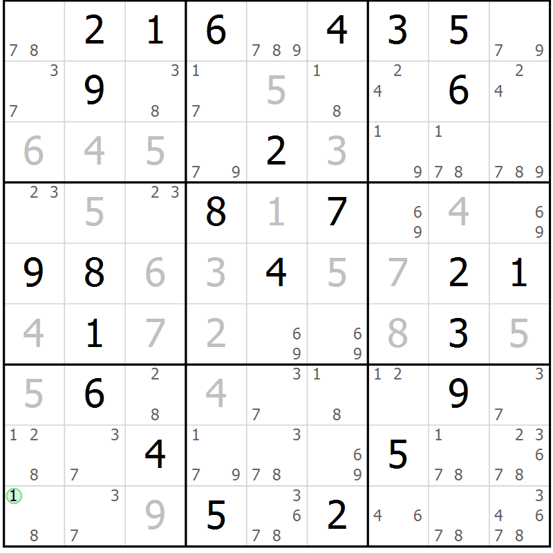 Position des candidats pour la solution de la Gr 12 page 15 du magazine de sudoku Maestro n° 102