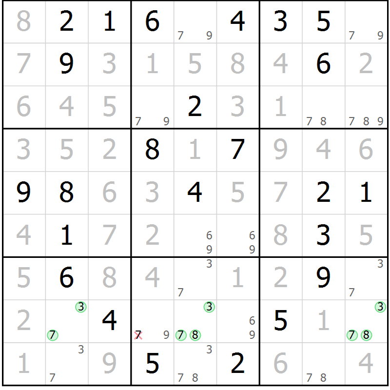 Position des candidats pour la solution de la Gr 12 page 15 du magazine de sudoku Maestro n° 102