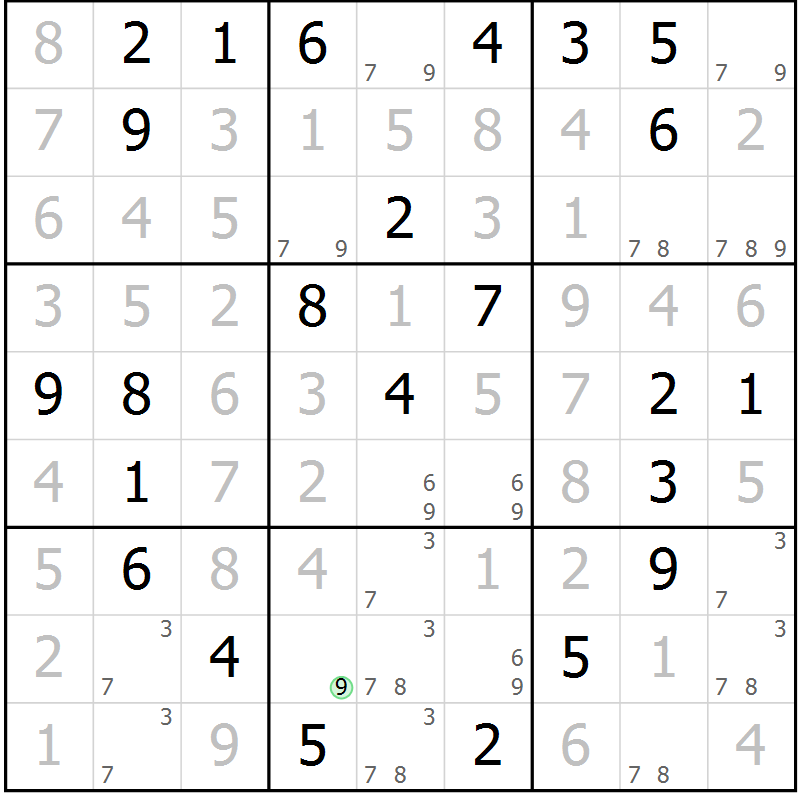 Position des candidats pour la solution de la Gr 12 page 15 du magazine de sudoku Maestro n° 102