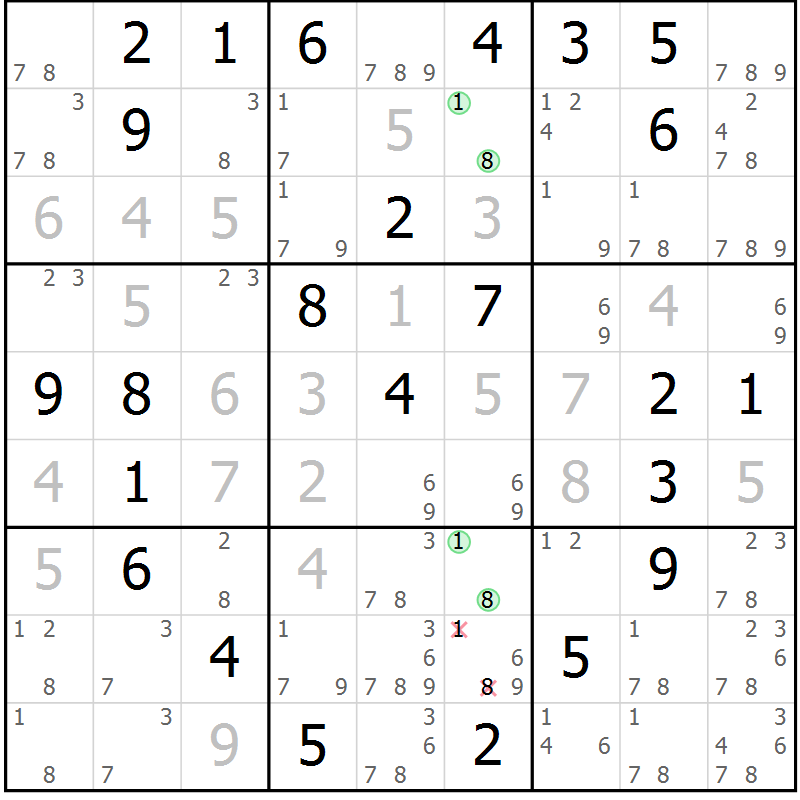 Position des candidats pour la solution de la Gr 12 page 15 du magazine de sudoku Maestro n° 102