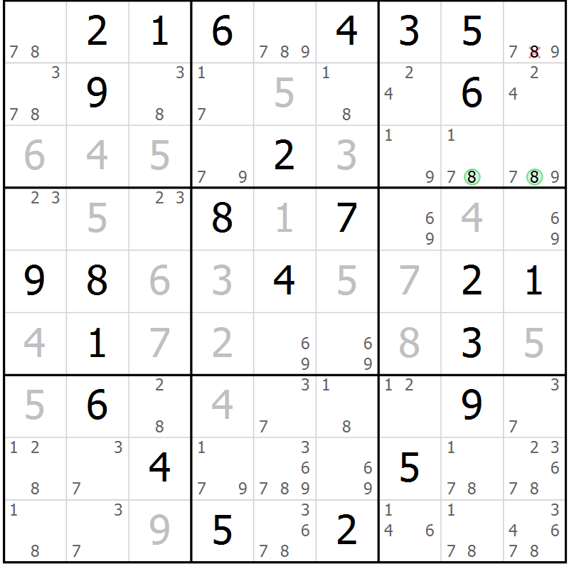 Position des candidats pour la solution de la Gr 12 page 15 du magazine de sudoku Maestro n° 102