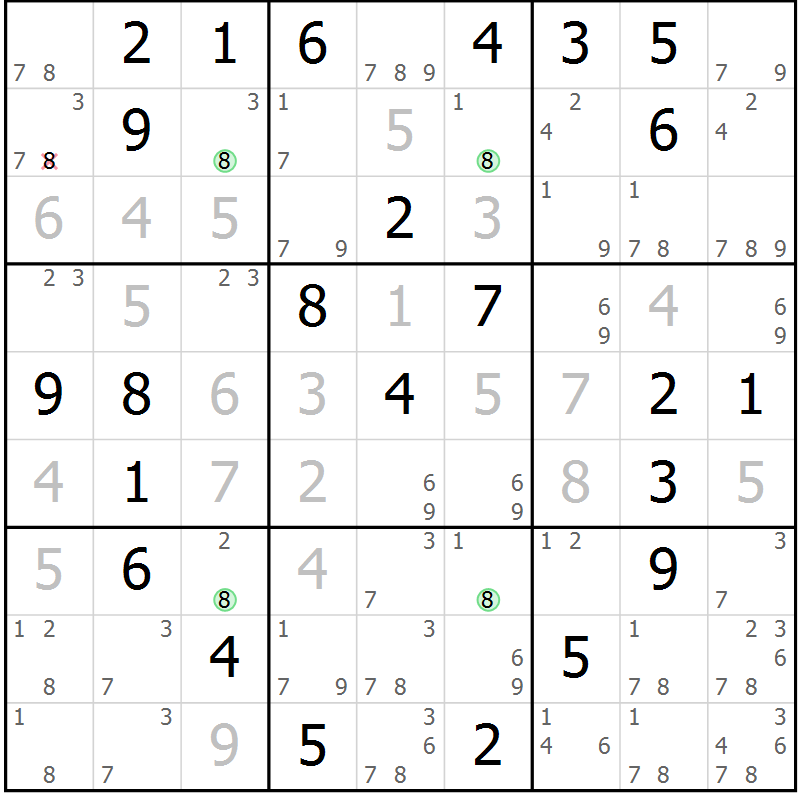 Position des candidats pour la solution de la Gr 12 page 15 du magazine de sudoku Maestro n° 102