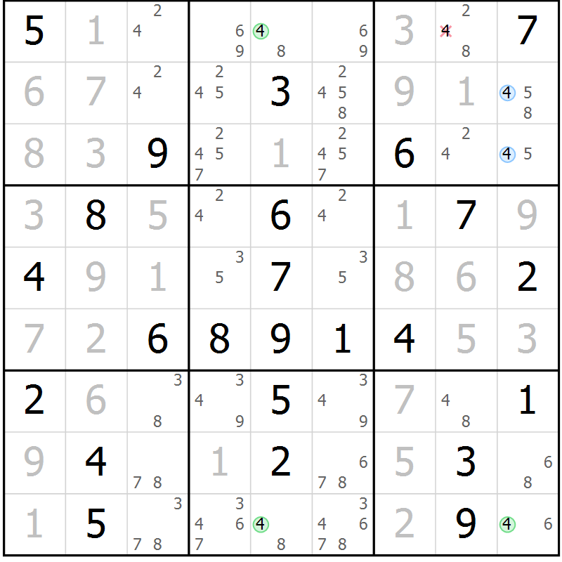 Position des candidats pour la solution de la Gr 14 page 17 du magazine de sudoku Maestro n° 102