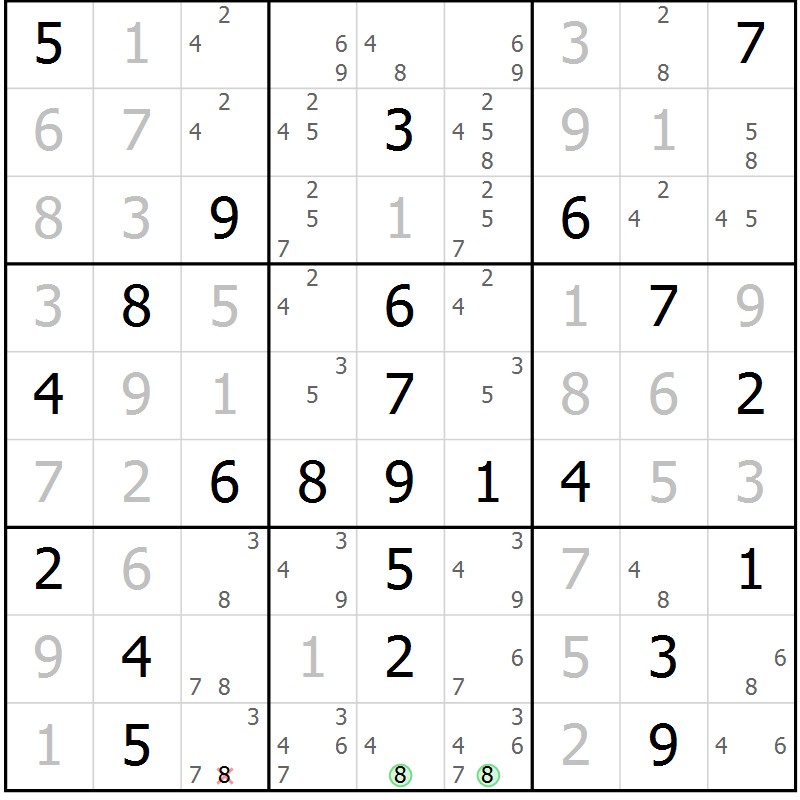 Position des candidats pour la solution de la Gr 14 page 17 du magazine de sudoku Maestro n° 102