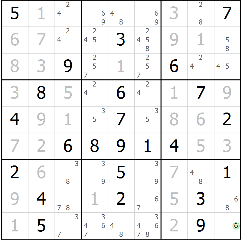 Position des candidats pour la solution de la Gr 14 page 17 du magazine de sudoku Maestro n° 102