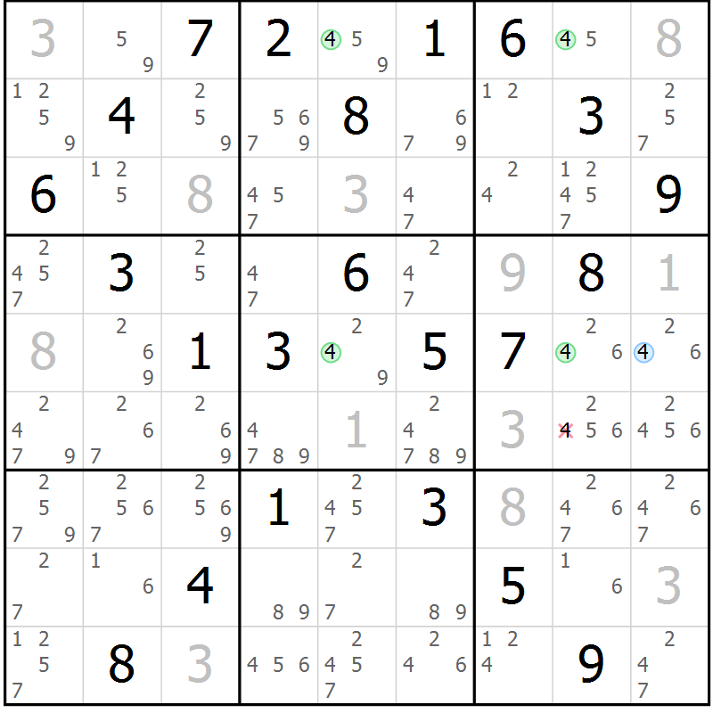 Position des candidats pour la solution de la Gr 15 page 18 du magazine de sudoku Maestro n° 102
