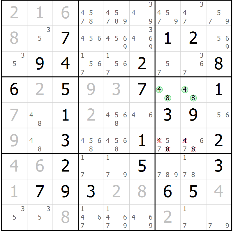 Position des candidats pour la solution de la Gr 20 page 23 du magazine de sudoku Maestro n° 102