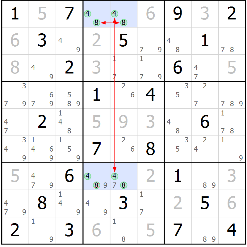 Position des candidats pour la solution de la Gr 22 page 25 du magazine de sudoku Maestro n° 102