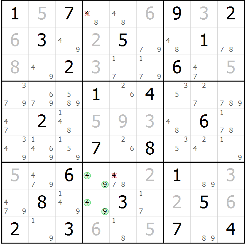 Position des candidats pour la solution de la Gr 22 page 25 du magazine de sudoku Maestro n° 102