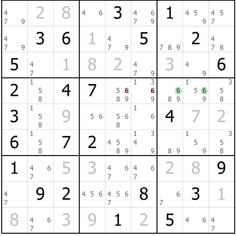 Position des candidats pour la solution de la Gr 31 page 34 du magazine de sudoku Maestro n° 102