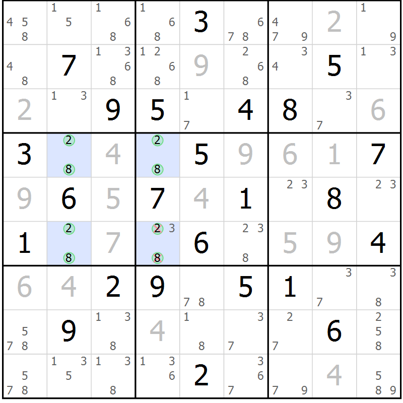 Position des candidats pour la solution de la Gr 34 page 37 du magazine de sudoku Maestro n° 102