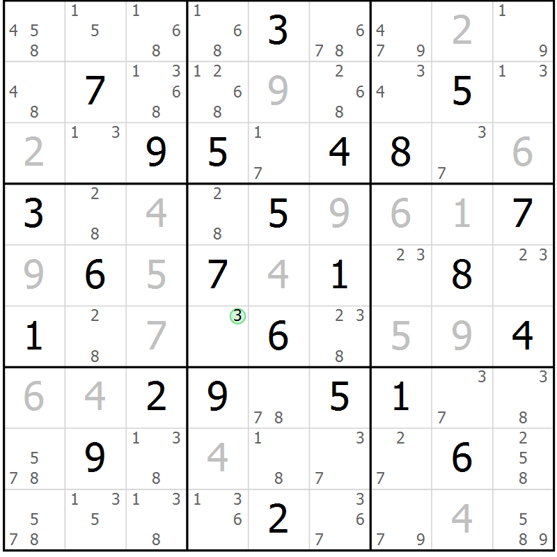 Position des candidats pour la solution de la Gr 34 page 37 du magazine de sudoku Maestro n° 102