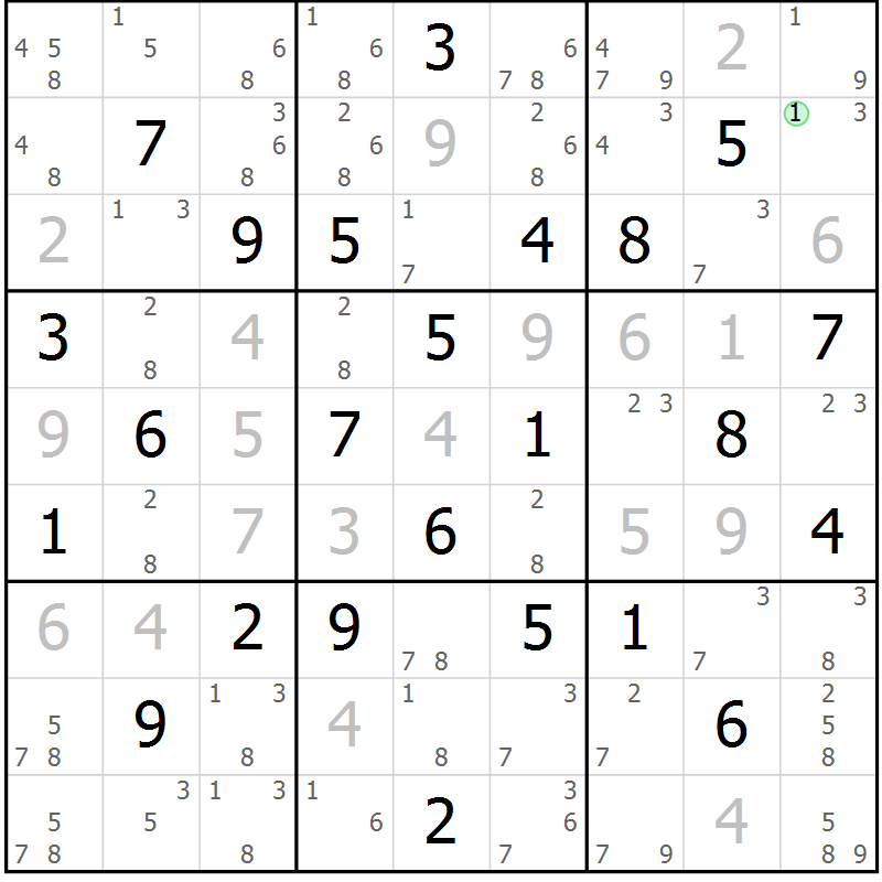 Position des candidats pour la solution de la Gr 34 page 37 du magazine de sudoku Maestro n° 102