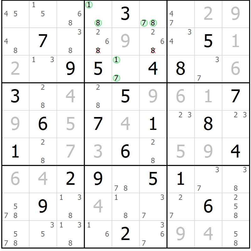 Position des candidats pour la solution de la Gr 34 page 37 du magazine de sudoku Maestro n° 102