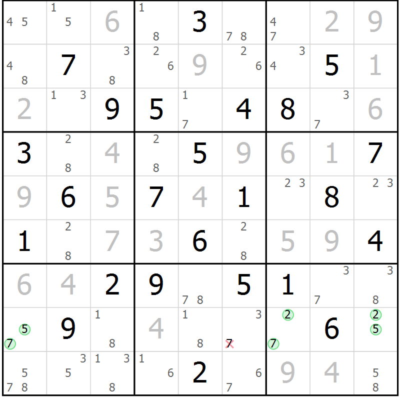 Position des candidats pour la solution de la Gr 34 page 37 du magazine de sudoku Maestro n° 102
