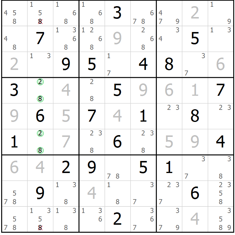 Position des candidats pour la solution de la Gr 34 page 37 du magazine de sudoku Maestro n° 102