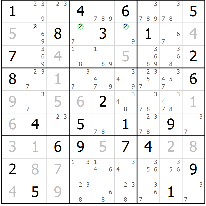 Position des candidats pour la solution de la Gr 37 page 40 du magazine de sudoku Maestro n° 102