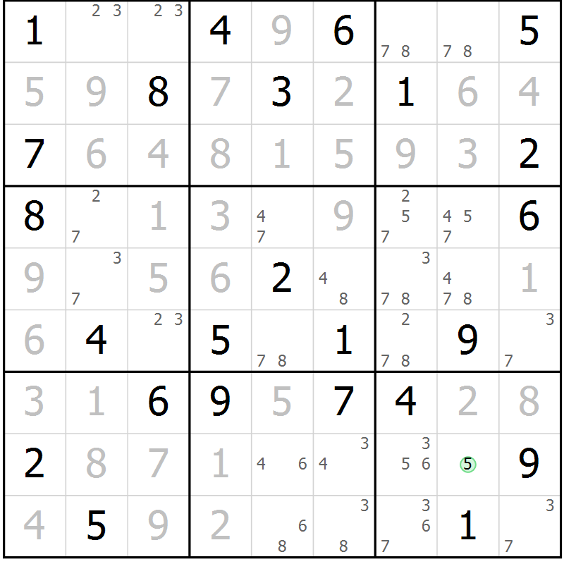 Position des candidats pour la solution de la Gr 37 page 40 du magazine de sudoku Maestro n° 102