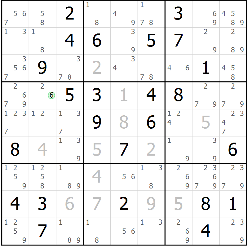 Position des candidats pour la solution de la Gr 38 page 41 du magazine de sudoku Maestro n° 102