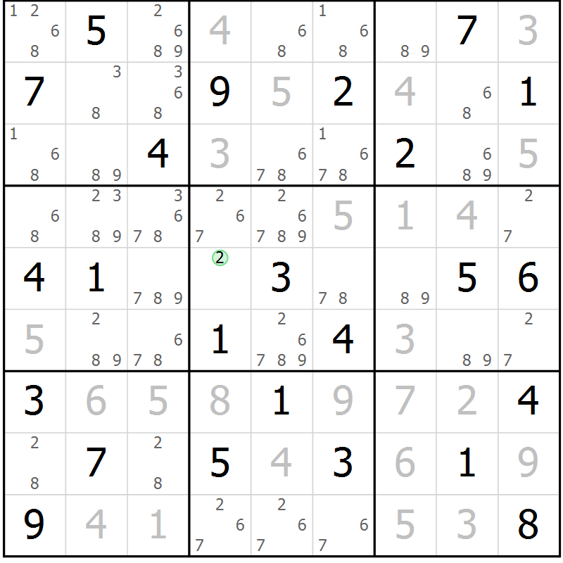 Position des candidats pour la solution de la Gr 44 page 47 du magazine de sudoku Maestro n° 102