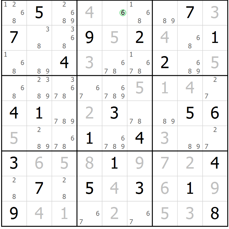 Position des candidats pour la solution de la Gr 44 page 47 du magazine de sudoku Maestro n° 102