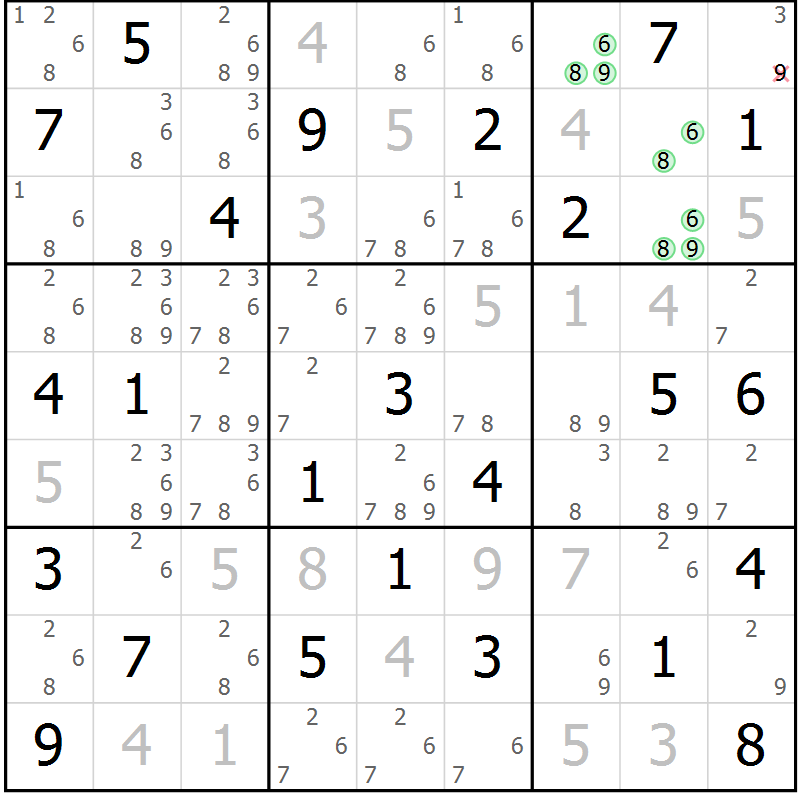 Position des candidats pour la solution de la Gr 44 page 47 du magazine de sudoku Maestro n° 102