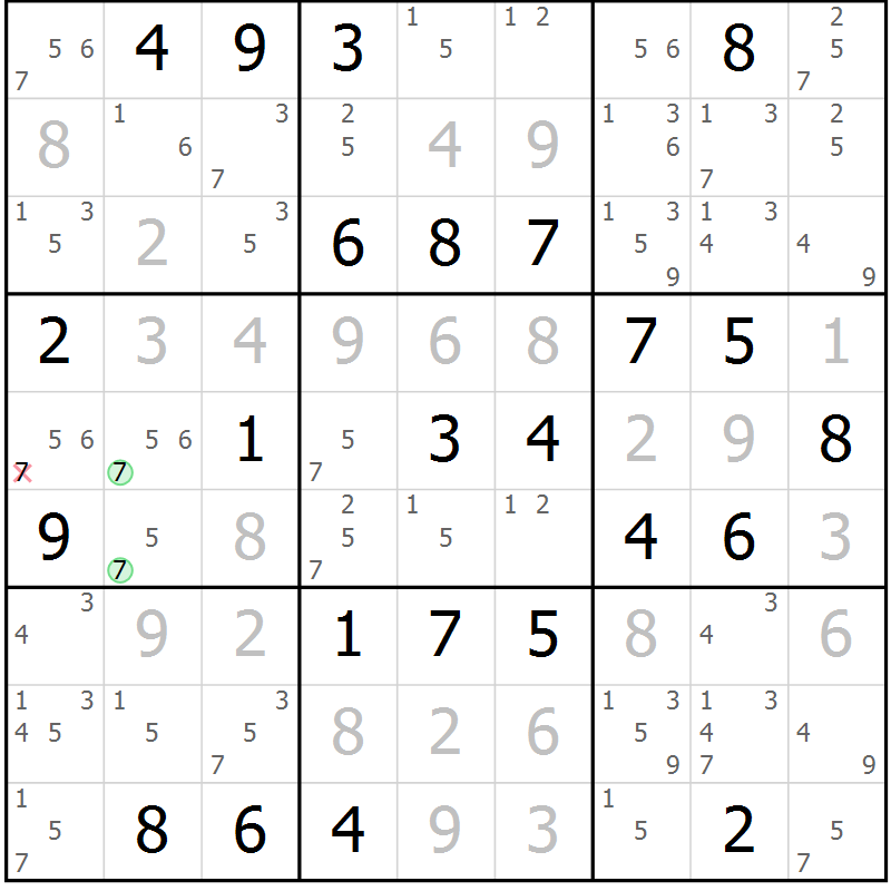 Position des candidats pour la solution de la Gr 45 page 48 du magazine de sudoku Maestro n° 102