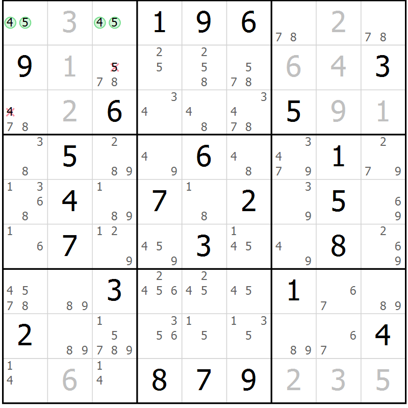 Position des candidats pour la solution de la Gr 59 page 62 du magazine de sudoku Maestro n° 102