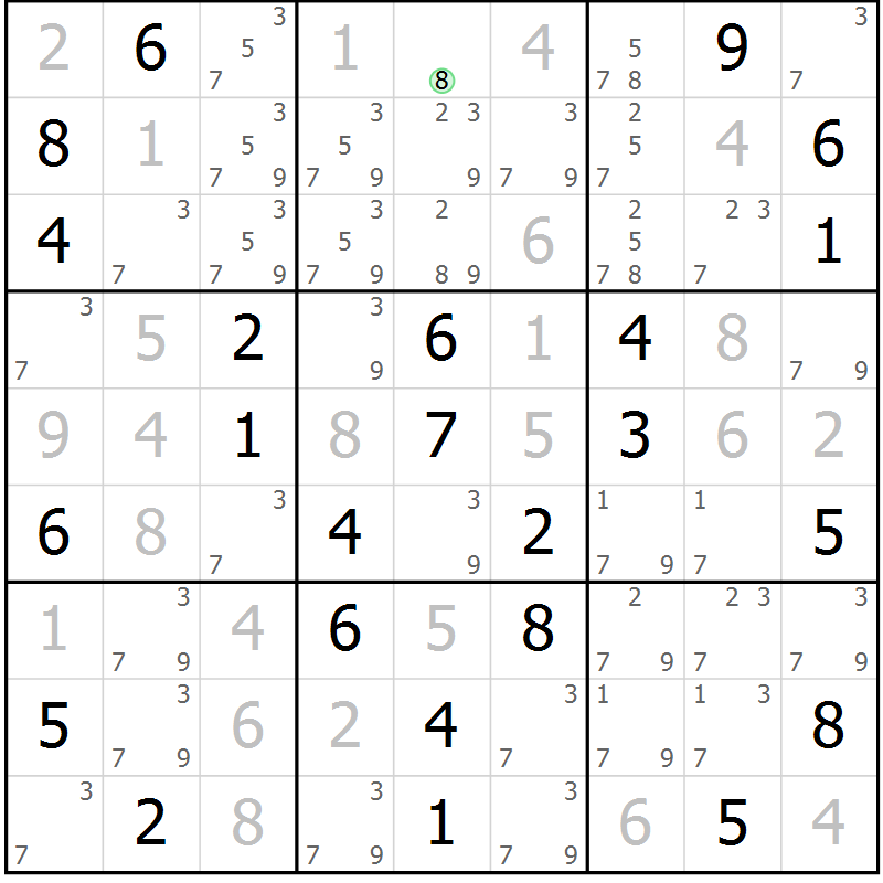 Position des candidats pour la solution de la Gr 60 page 63 du magazine de sudoku Maestro n° 102