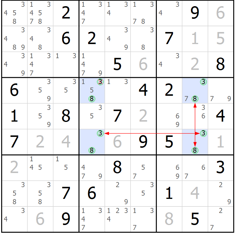 Position des candidats pour la solution de la Gr 62 page 65 du magazine de sudoku Maestro n° 102